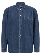 Blaue Baumwollbluse