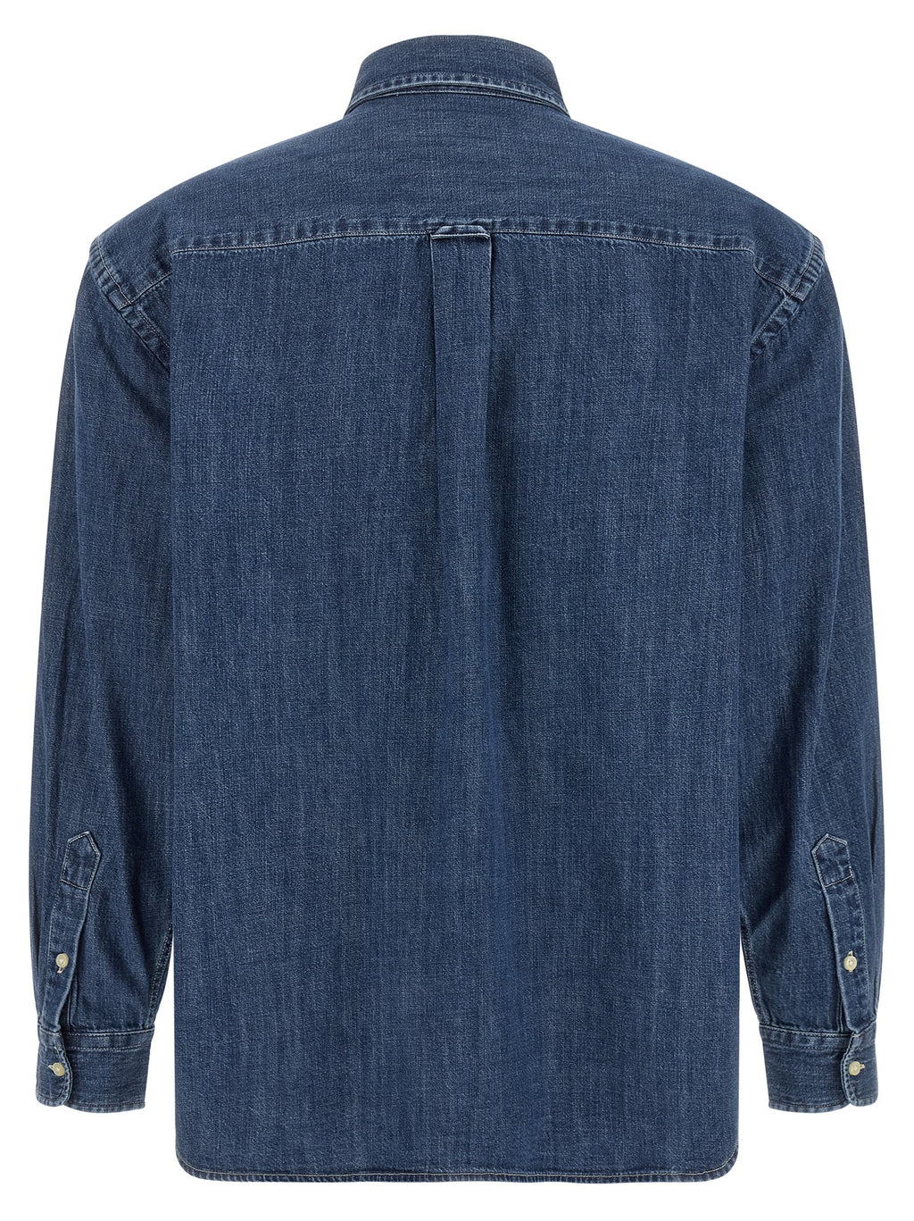 Blaue Baumwollbluse