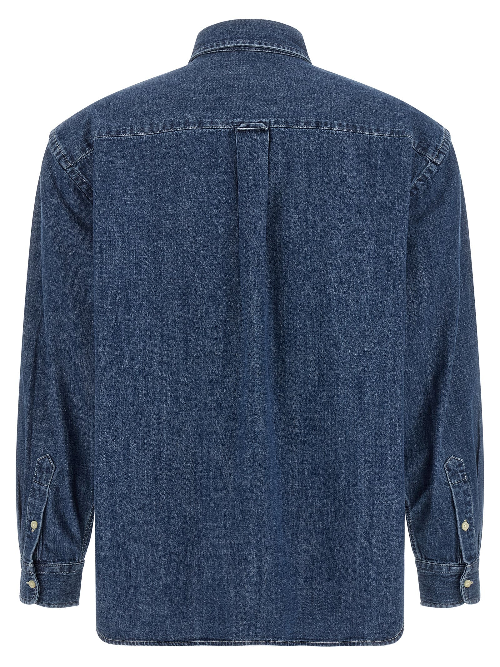 Blaue Baumwollbluse