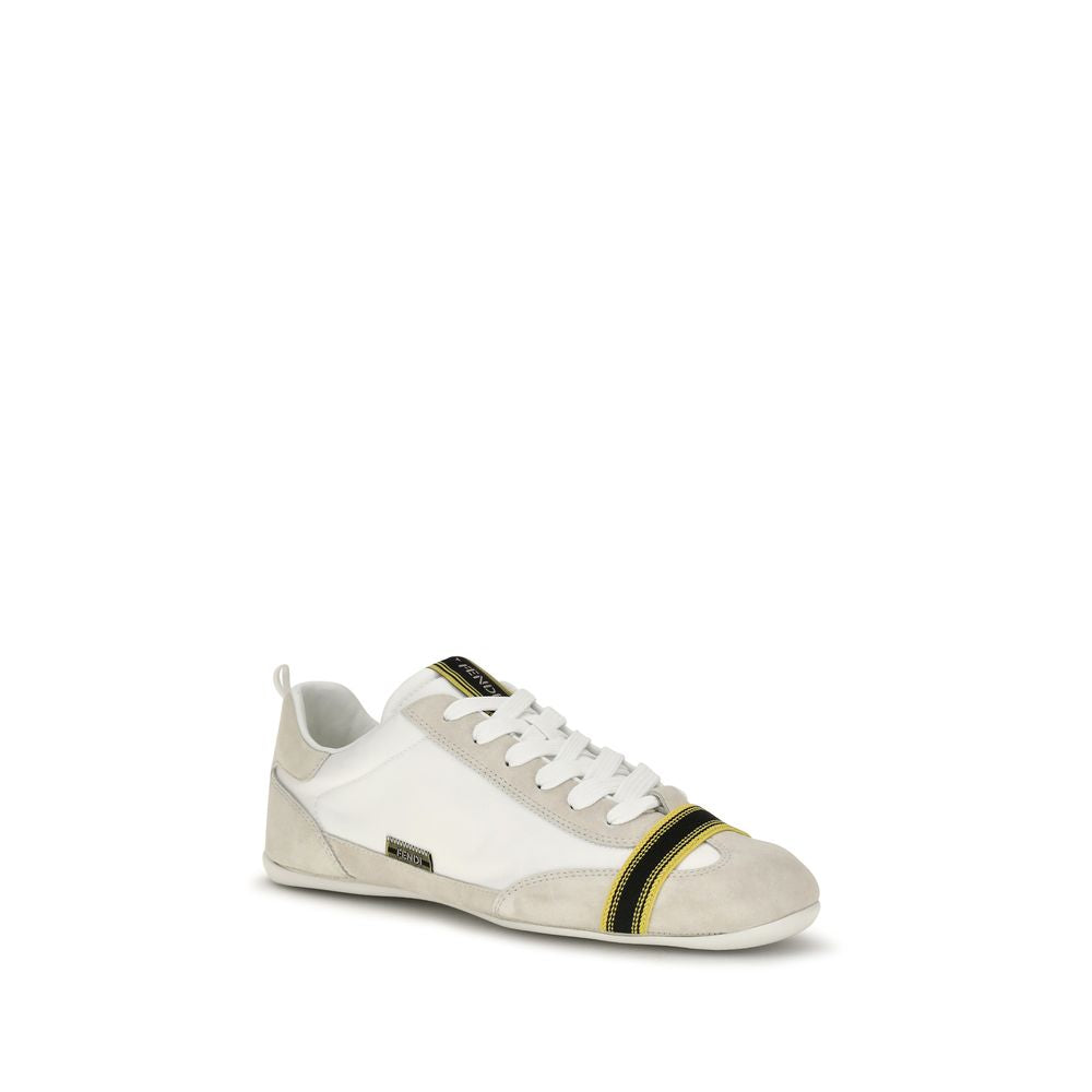 Graue Stoff-Sneaker mit niedrigem Schaft