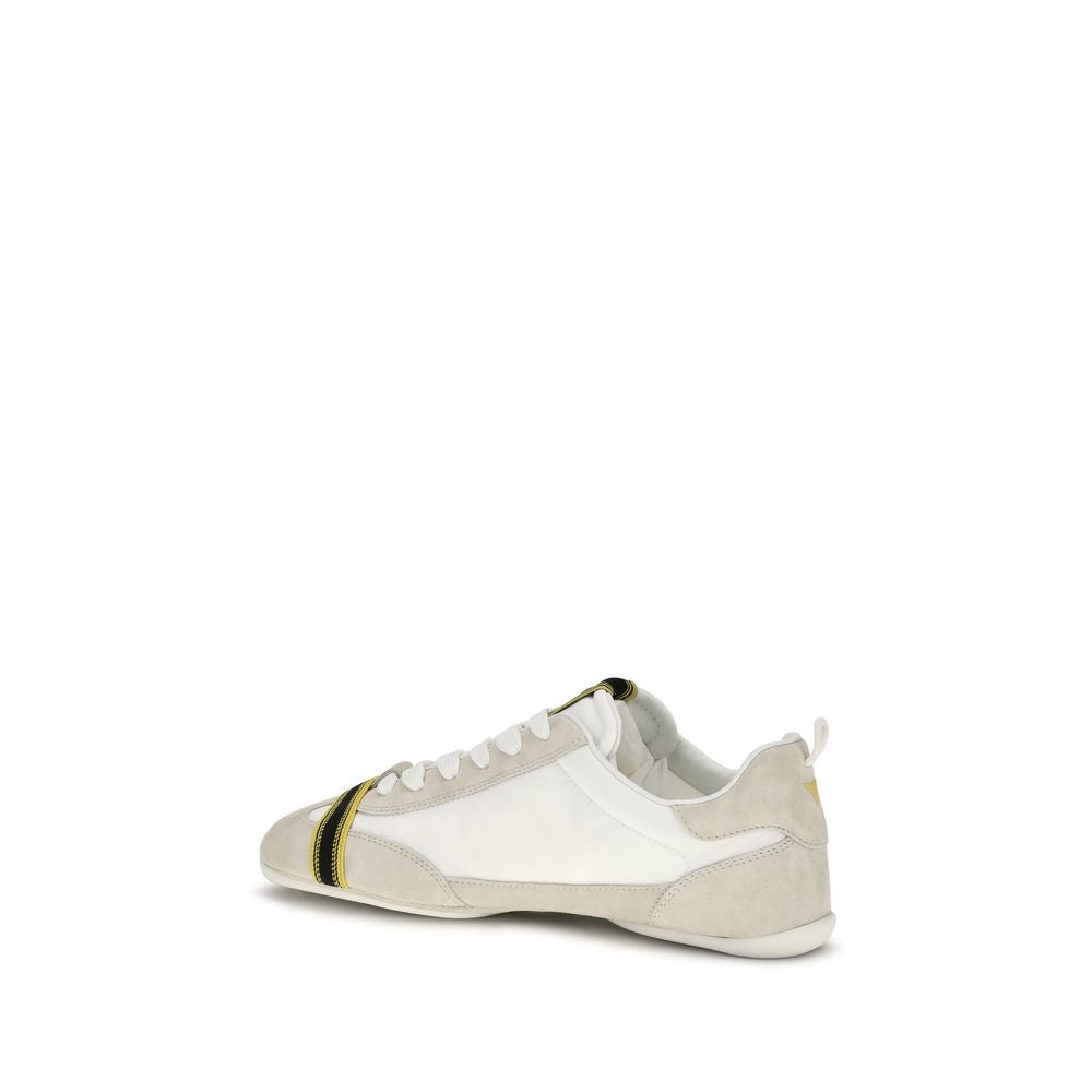 Graue Stoff-Sneaker mit niedrigem Schaft