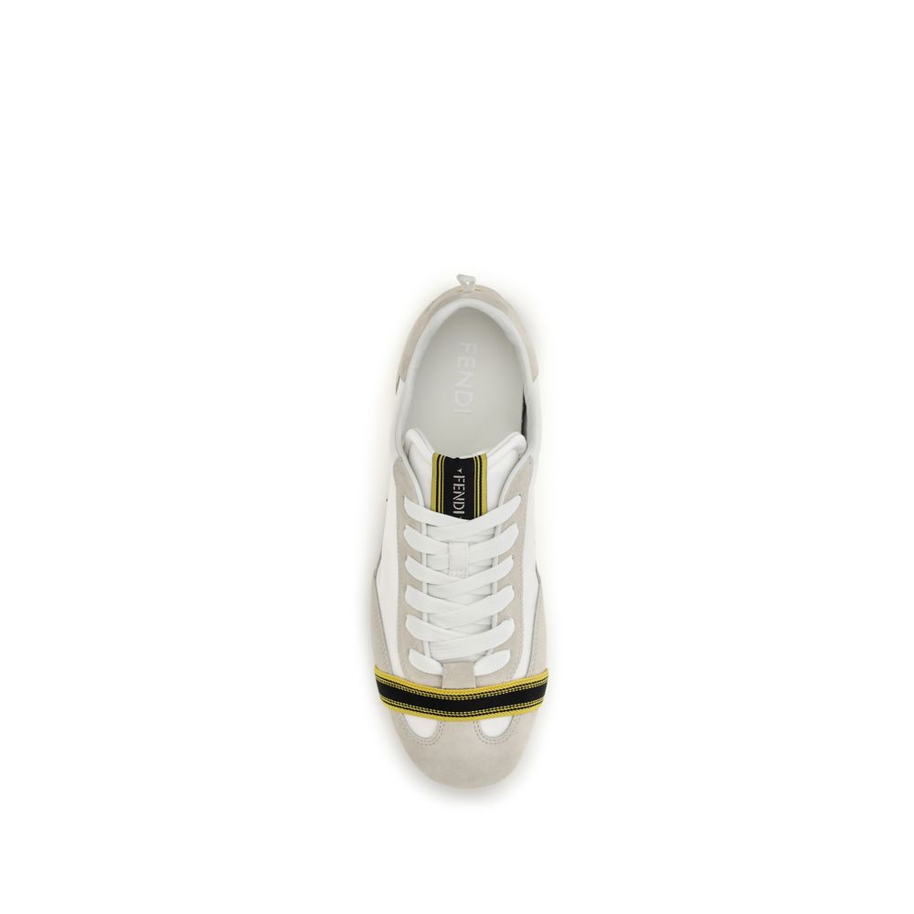 Graue Stoff-Sneaker mit niedrigem Schaft