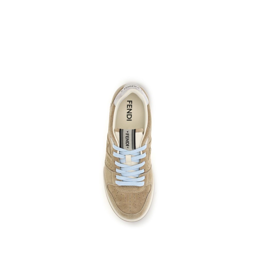 Beige Wildleder-Sneakers Fendi