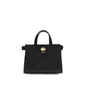 Schwarze Baumwoll-Handtasche