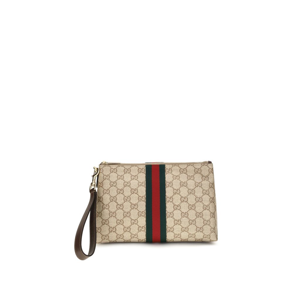 Beige Stoff-Schultertasche
