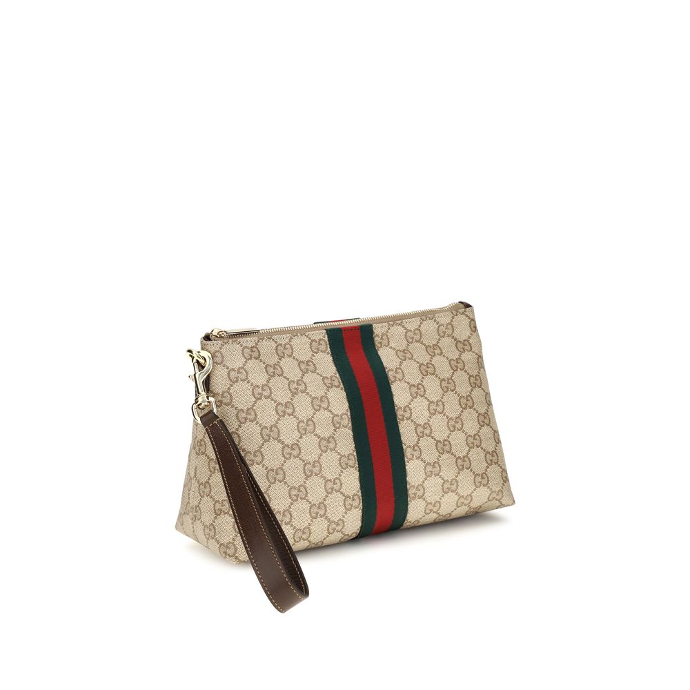 Beige Stoff-Schultertasche