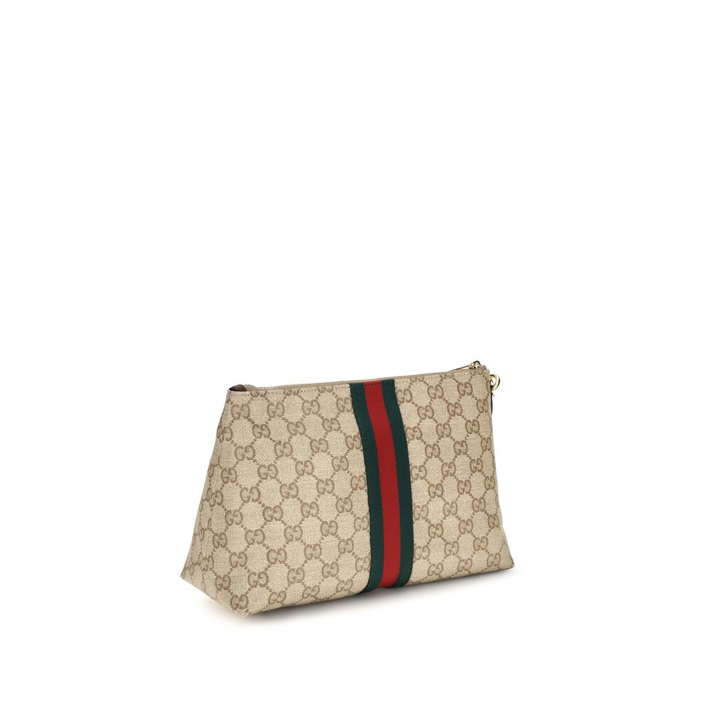 Beige Stoff-Schultertasche