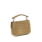 Beige Kalbsleder Bos Taurus Schultertasche