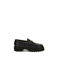 Schwarze Bos Taurus Kalbsleder Plateau-Loafer