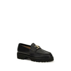 Schwarze Bos Taurus Kalbsleder Plateau-Loafer