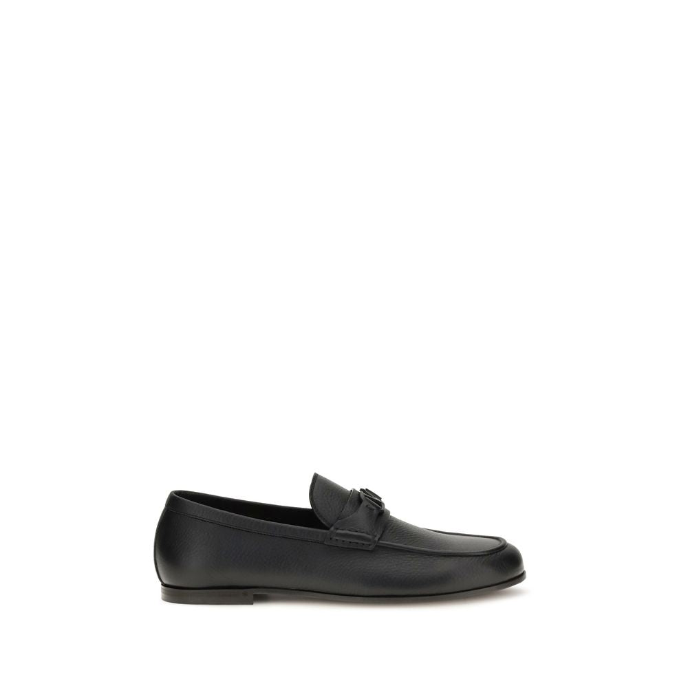 Schwarze Loafer aus Hirschleder