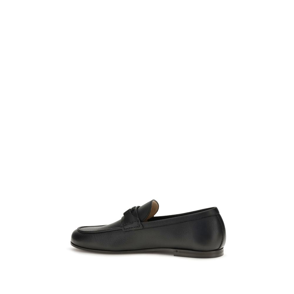 Schwarze Loafer aus Hirschleder