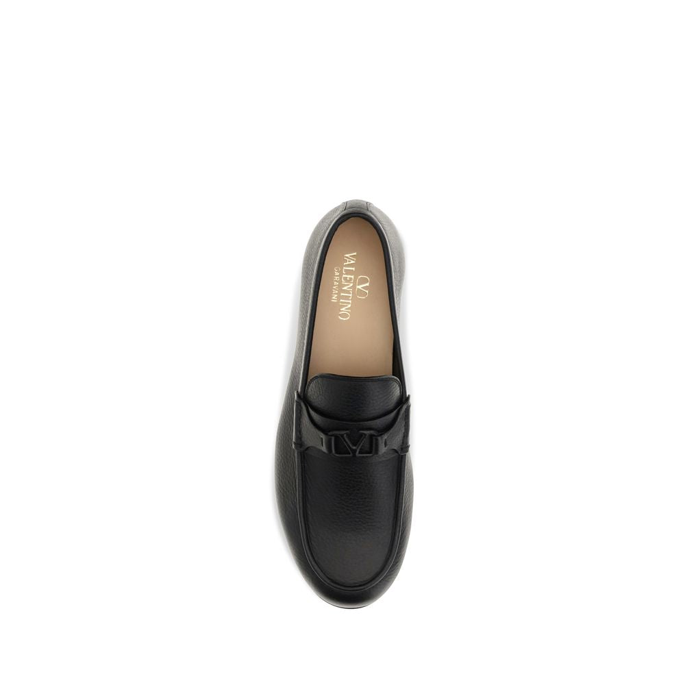 Schwarze Loafer aus Hirschleder