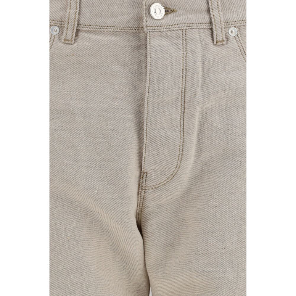 Beige Baumwolljeans Denim