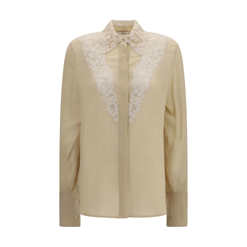 Beige Silk Dress Shirt Fendi