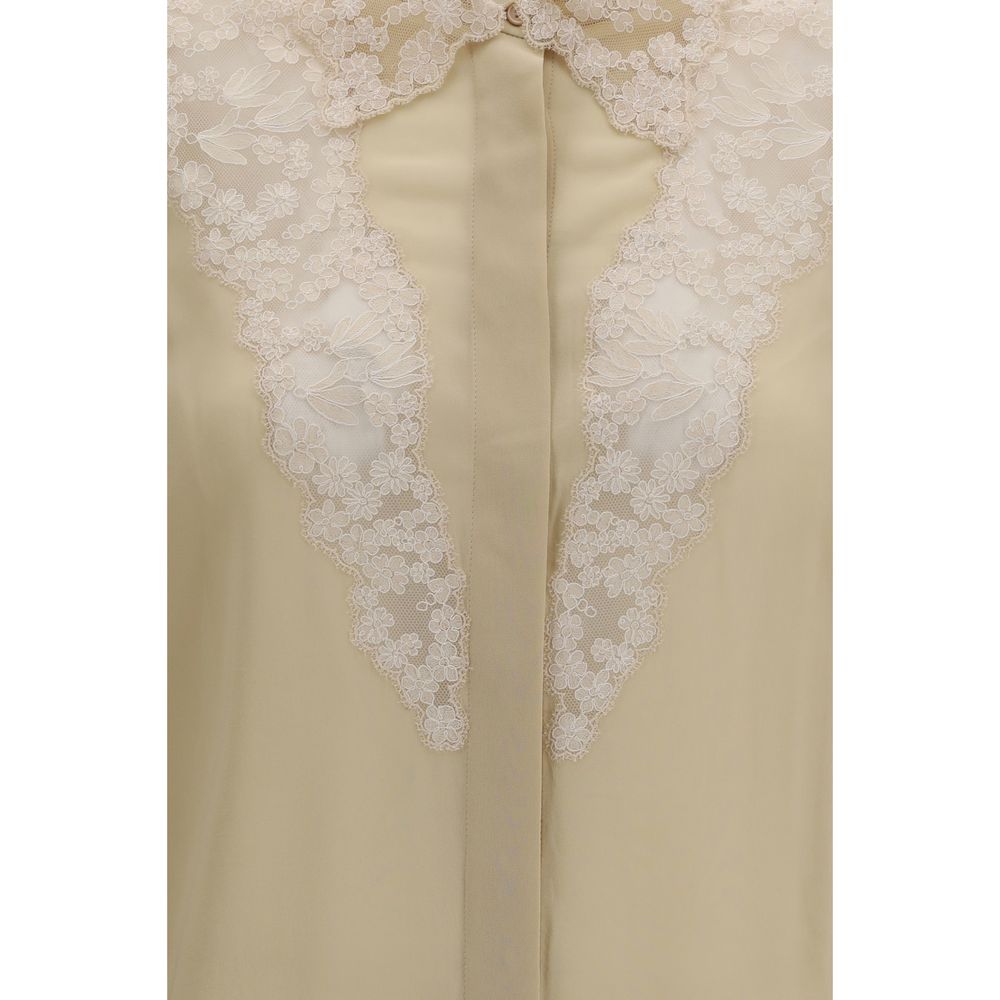 Beige Silk Dress Shirt Fendi