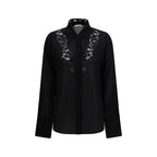 Schwarze Seidenbluse