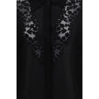 Schwarze Seidenbluse