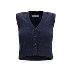 Blauer Kaschmir-Strickweste Brunello Cucinelli