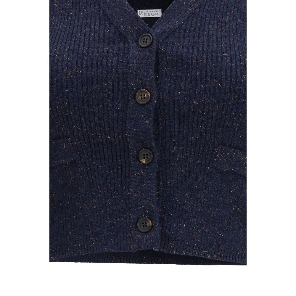 Blauer Kaschmir-Strickweste Brunello Cucinelli