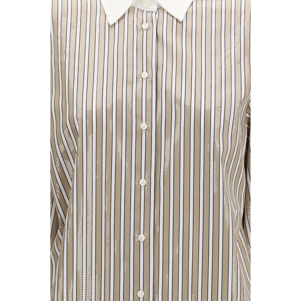 Beige Cotton Pattern Shirt