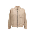 Beige Leather Jacket