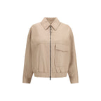 Beige Leather Jacket