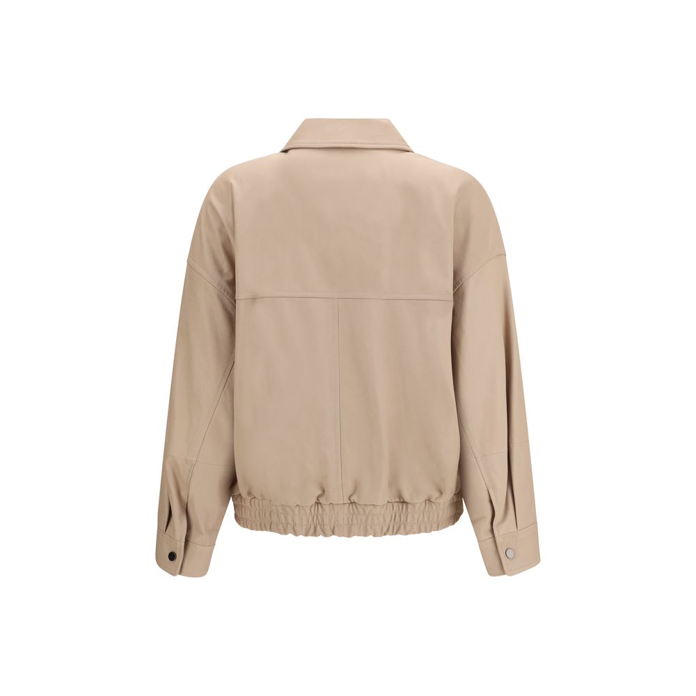 Beige Leather Jacket