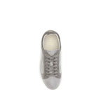 Graue Wildleder-Sneakers mit niedrigem Schaft
