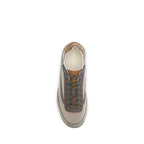 Beige Suede Leather Low Top Sneakers