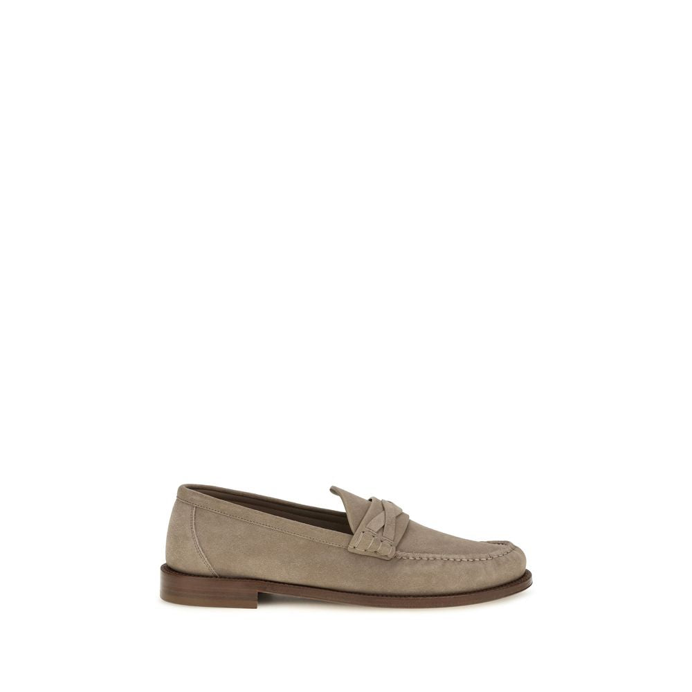 Beige Wildleder-Loafer zum Hineinschlüpfen