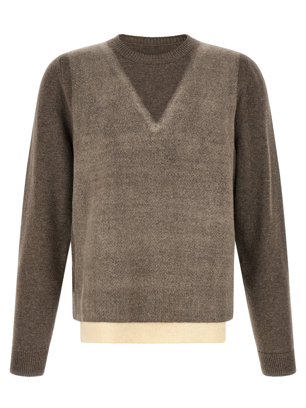 Brauner Cardigan aus reiner Schurwolle
