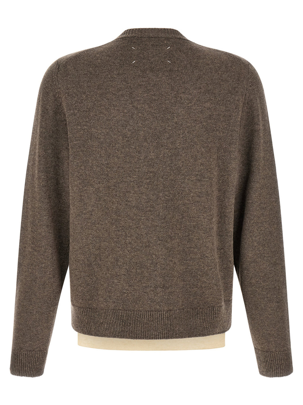 Brauner Cardigan aus reiner Schurwolle