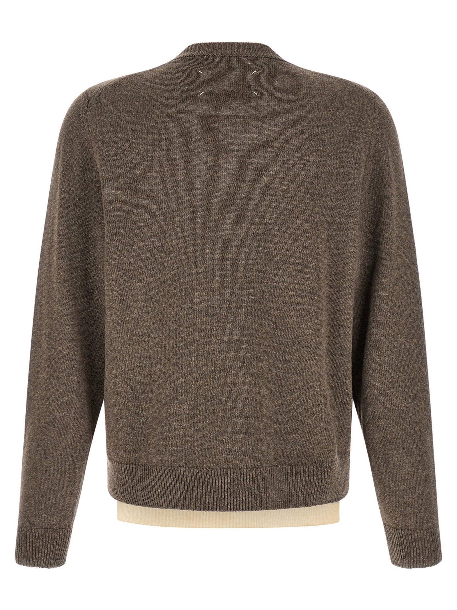 Brauner Cardigan aus reiner Schurwolle