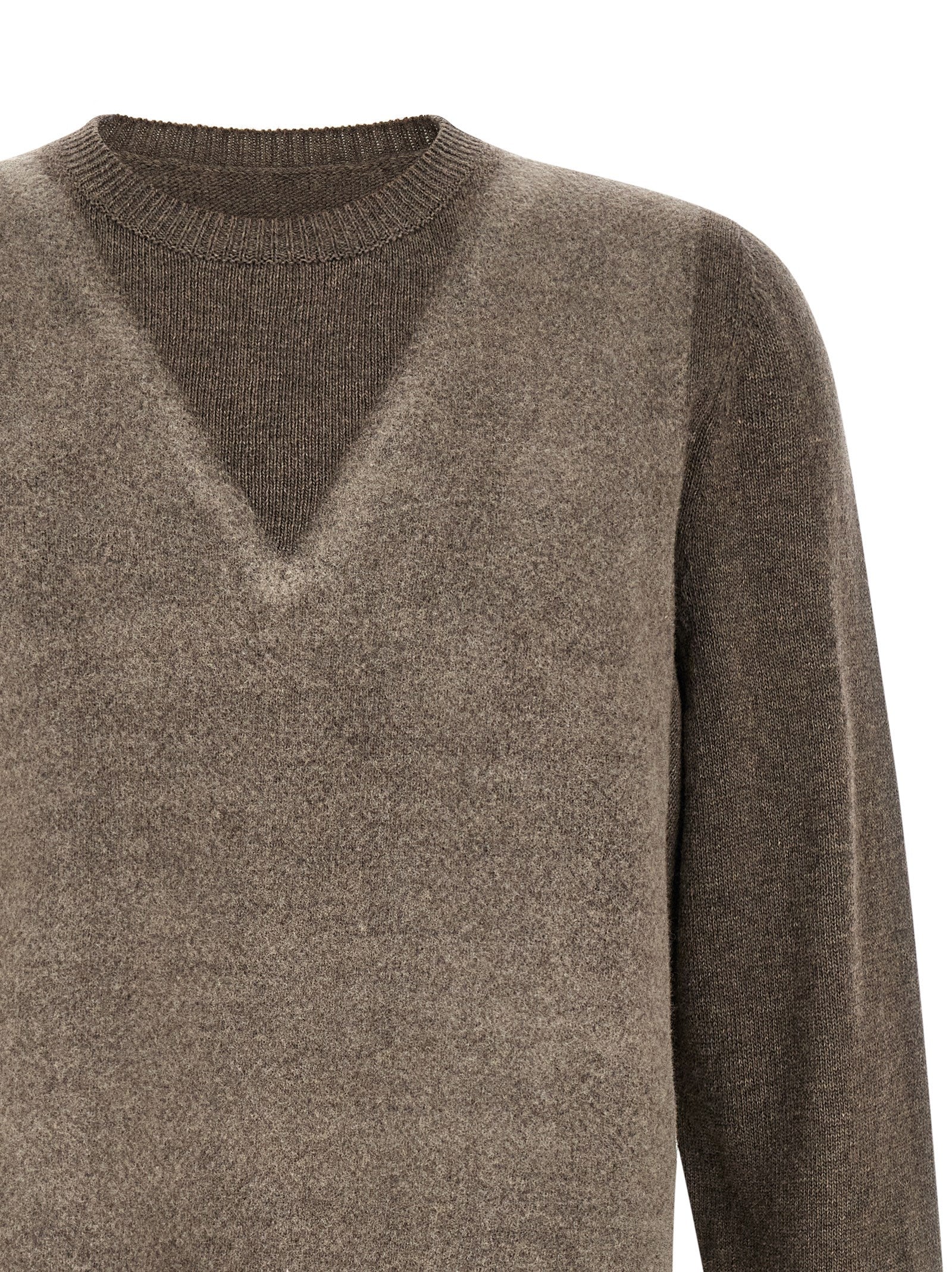 Brauner Cardigan aus reiner Schurwolle