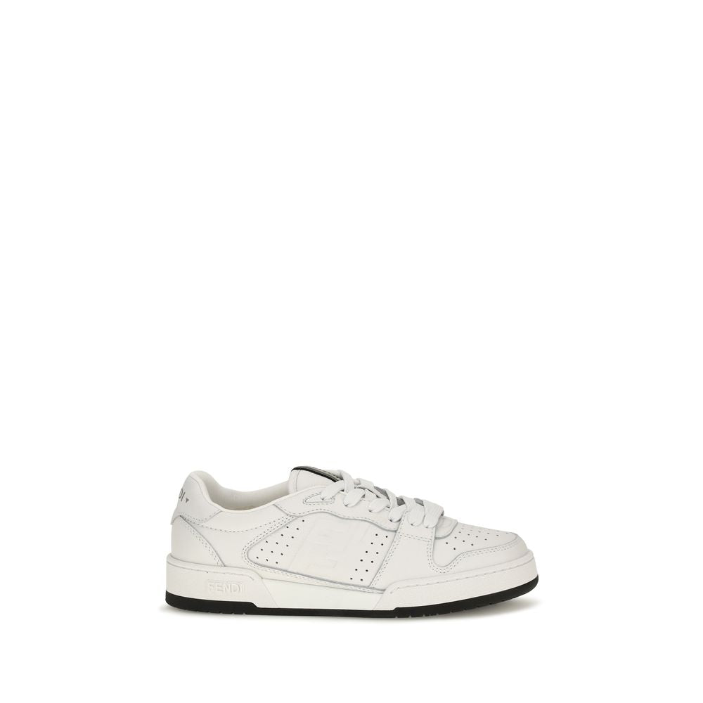 Weiße Kalbsleder Bos Taurus Athletic Sneaker Fendi