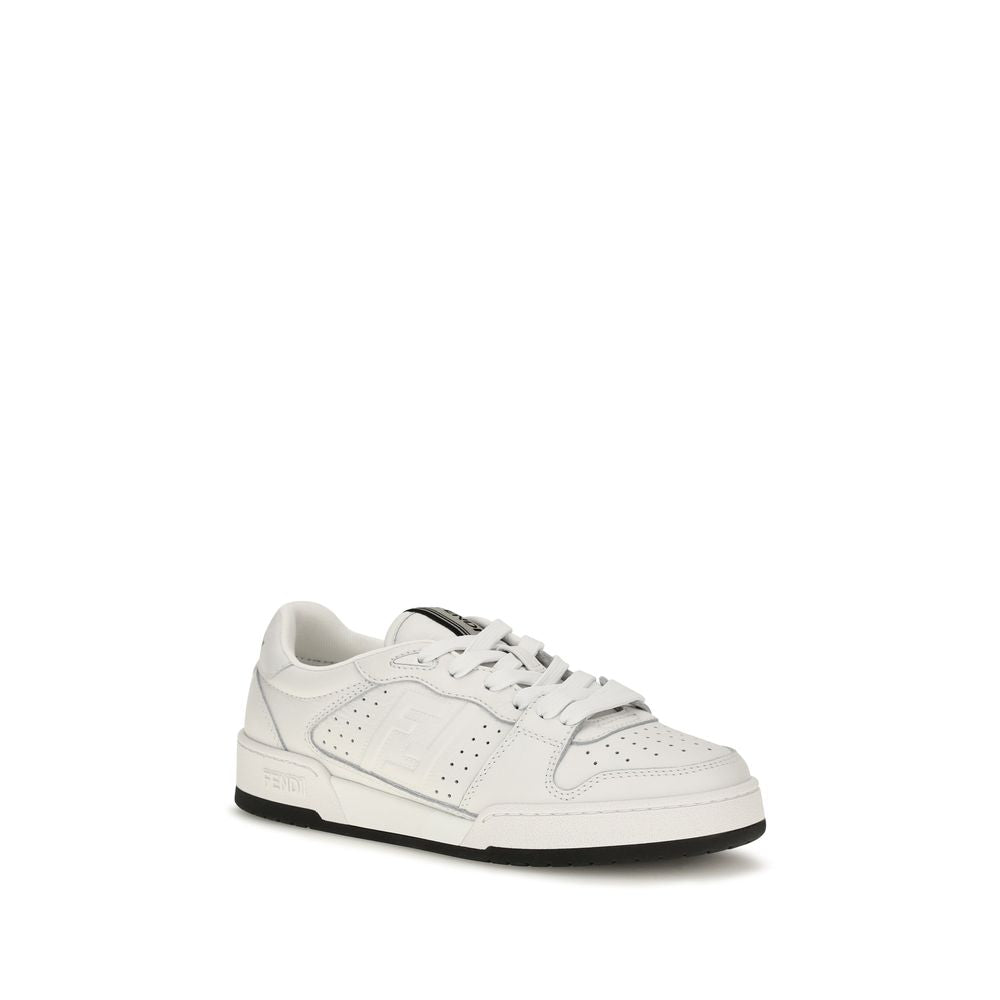 Weiße Kalbsleder Bos Taurus Athletic Sneaker Fendi