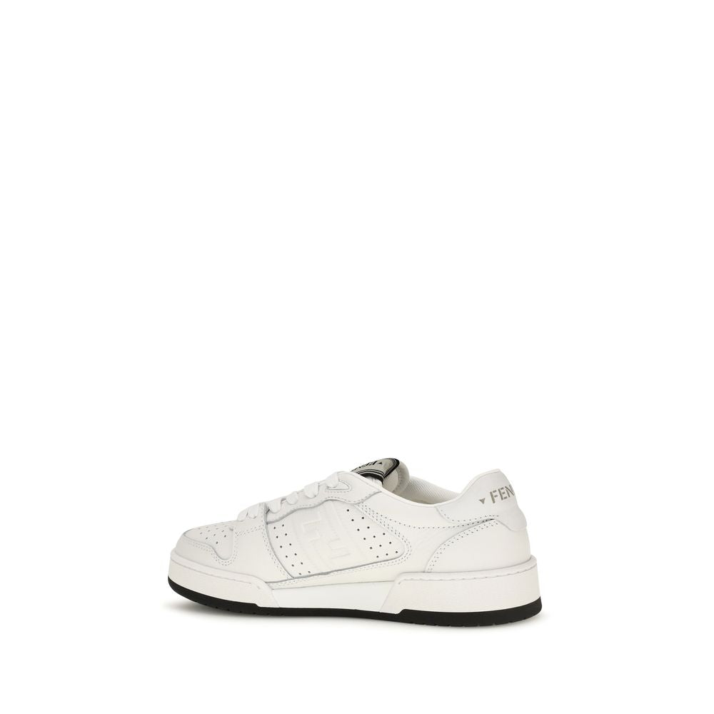 Weiße Kalbsleder Bos Taurus Athletic Sneaker Fendi
