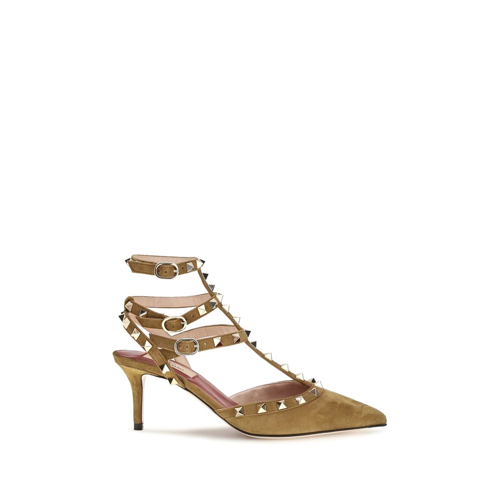 Pumps aus beigem Wildleder