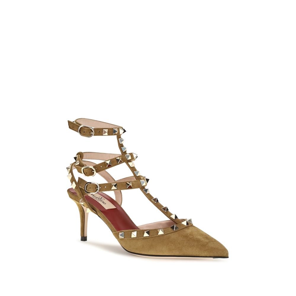 Pumps aus beigem Wildleder