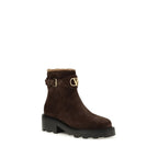 Braune Ankle Boots aus Kalbsleder Bos Taurus