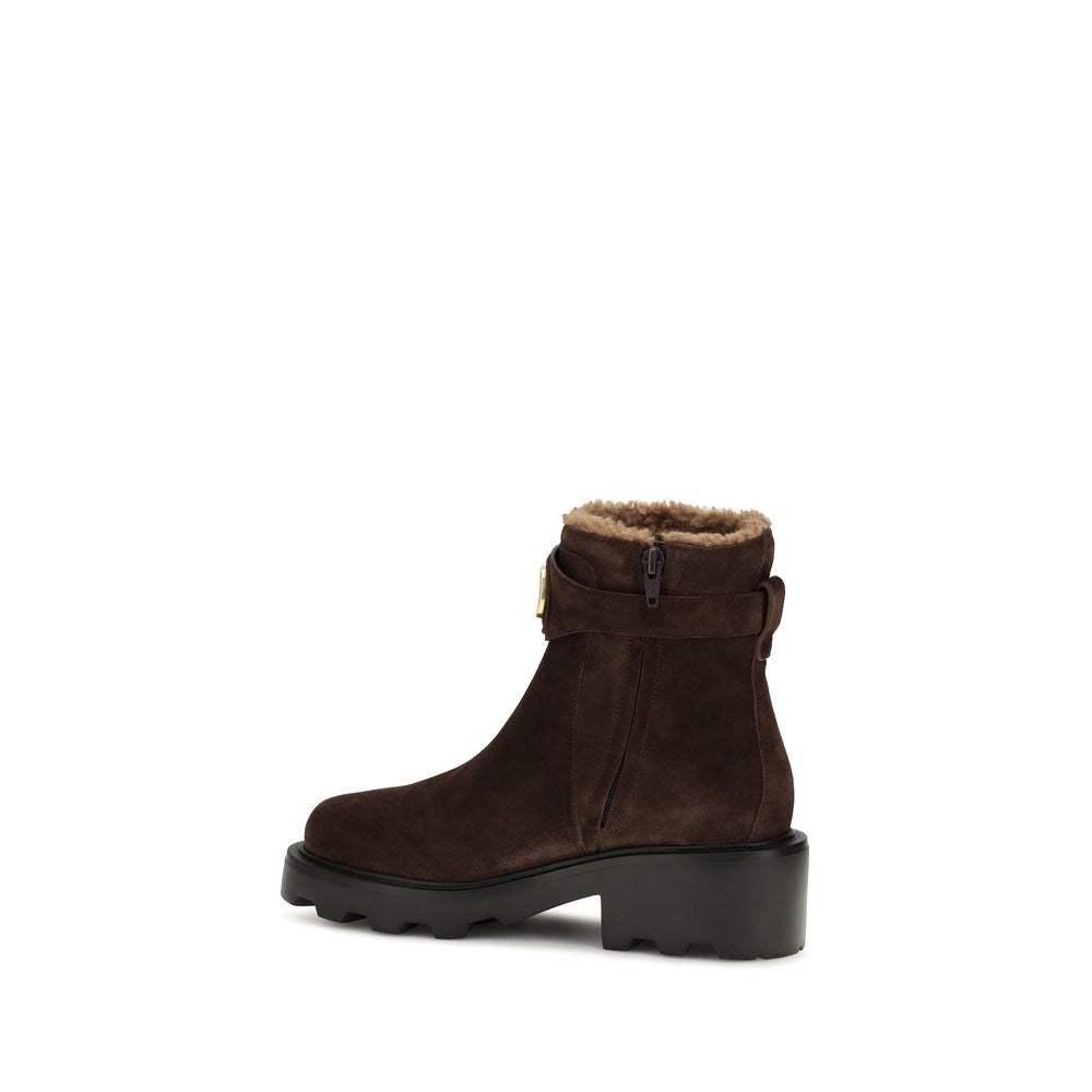 Braune Ankle Boots aus Kalbsleder Bos Taurus