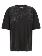 Schwarzes Langarm-T-Shirt aus Baumwolle