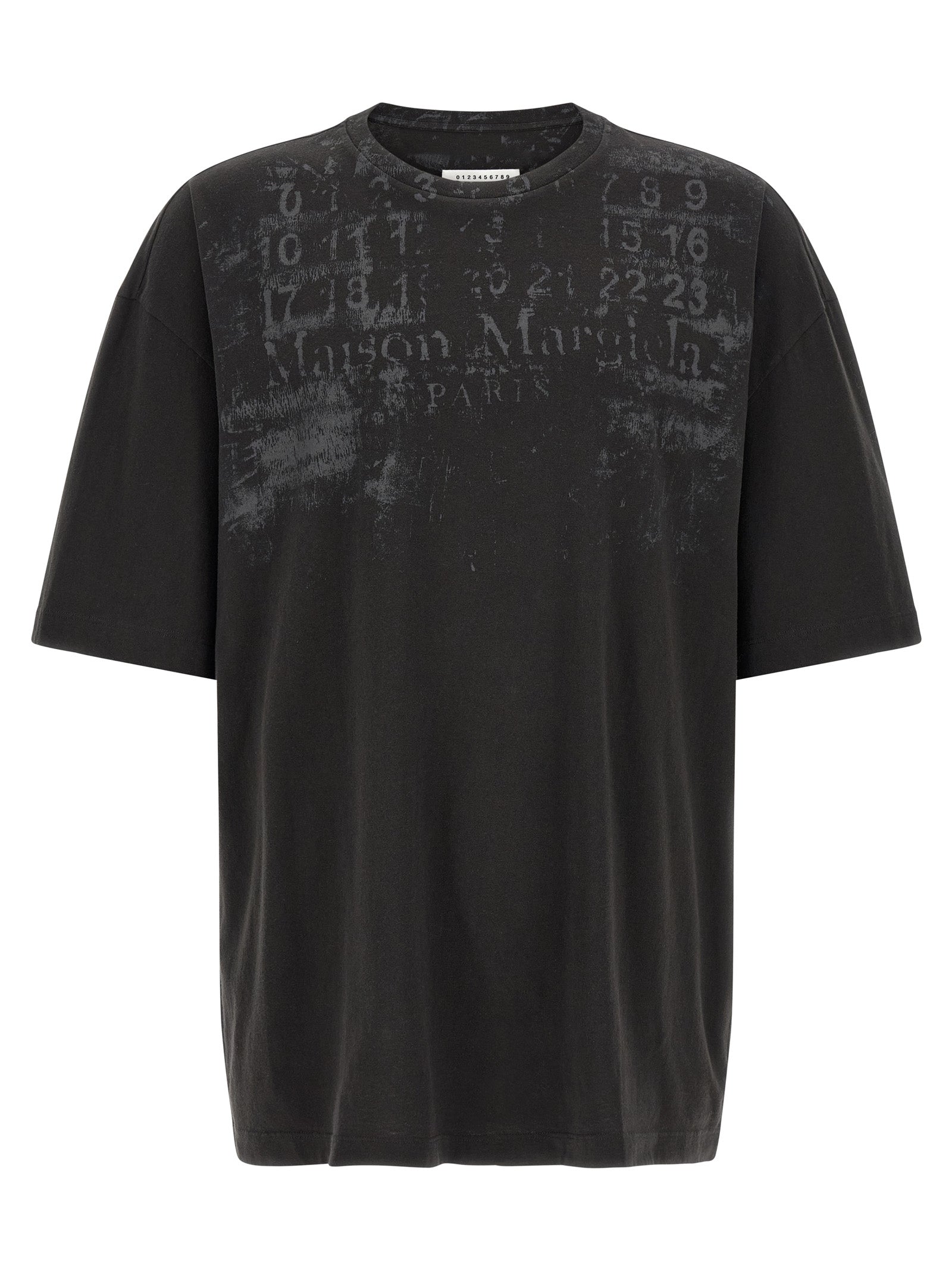 Schwarzes Langarm-T-Shirt aus Baumwolle