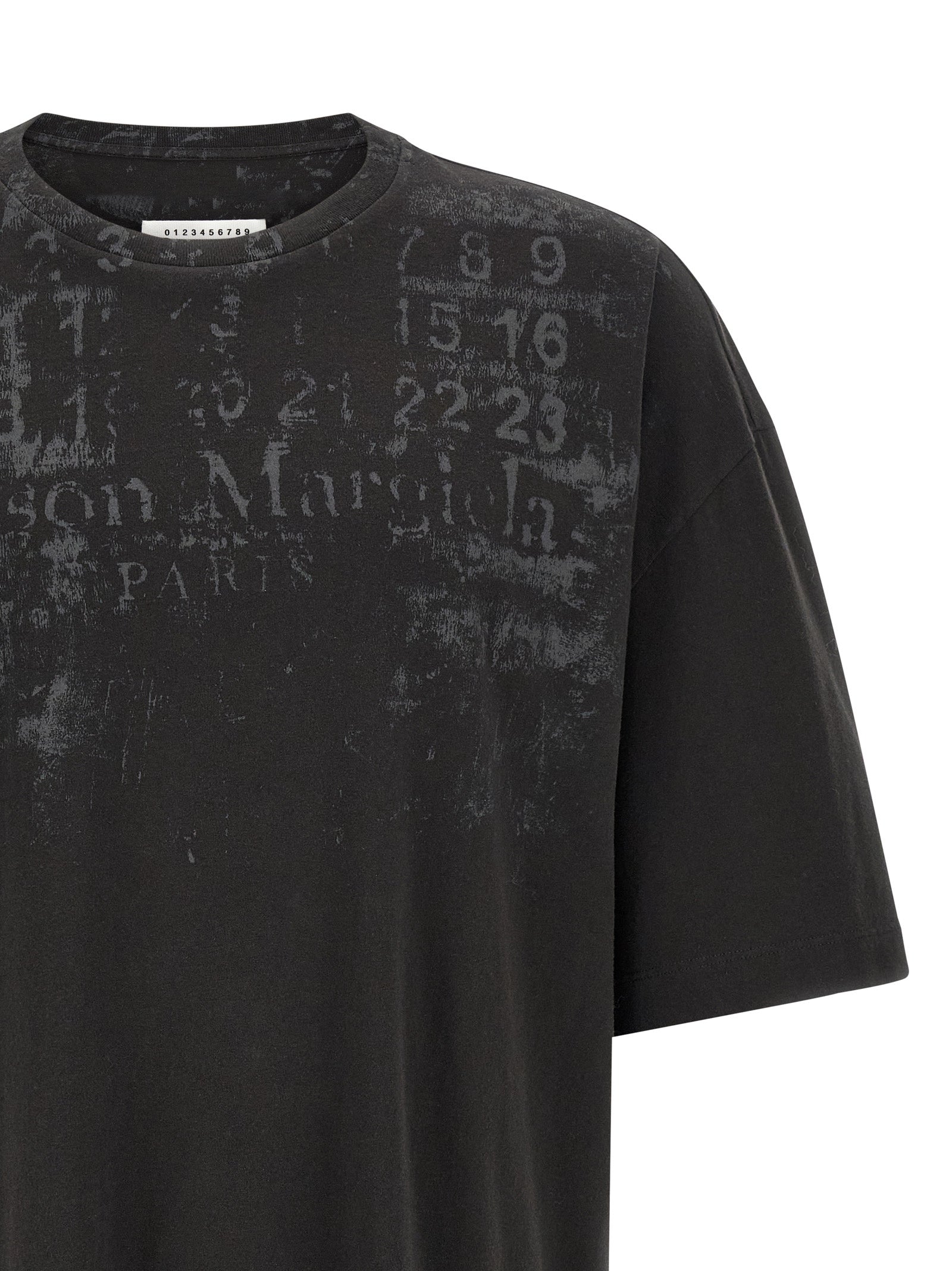 Schwarzes Langarm-T-Shirt aus Baumwolle