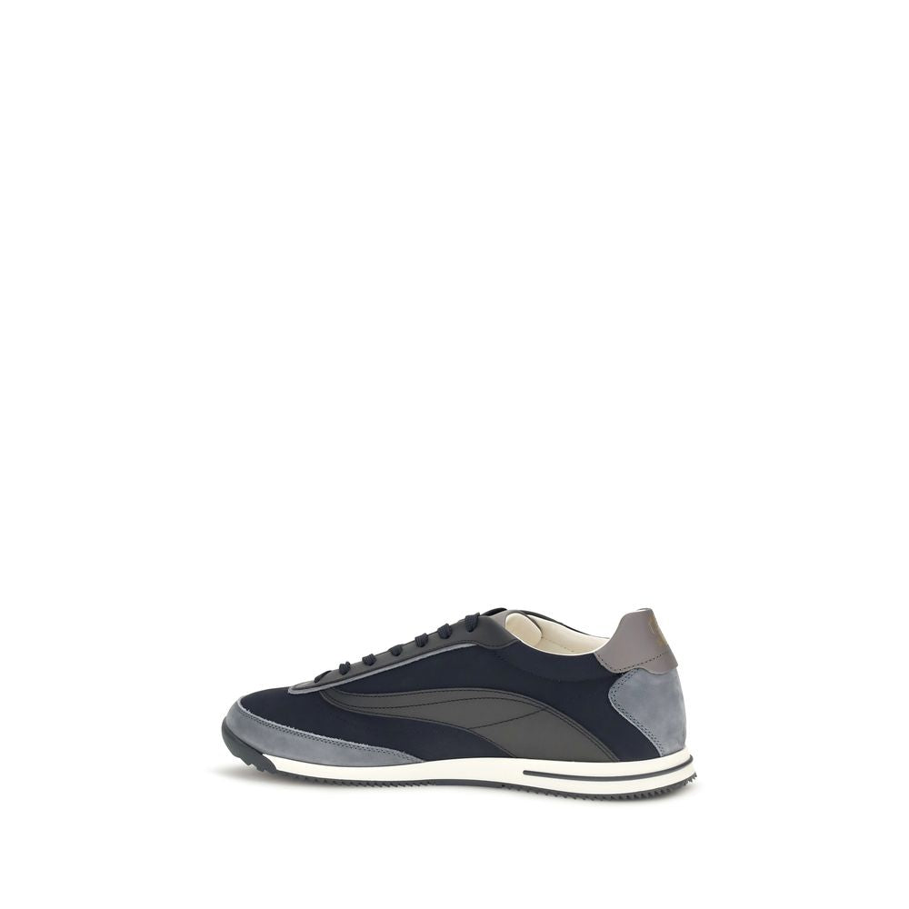Blaue Sneaker aus Wildleder