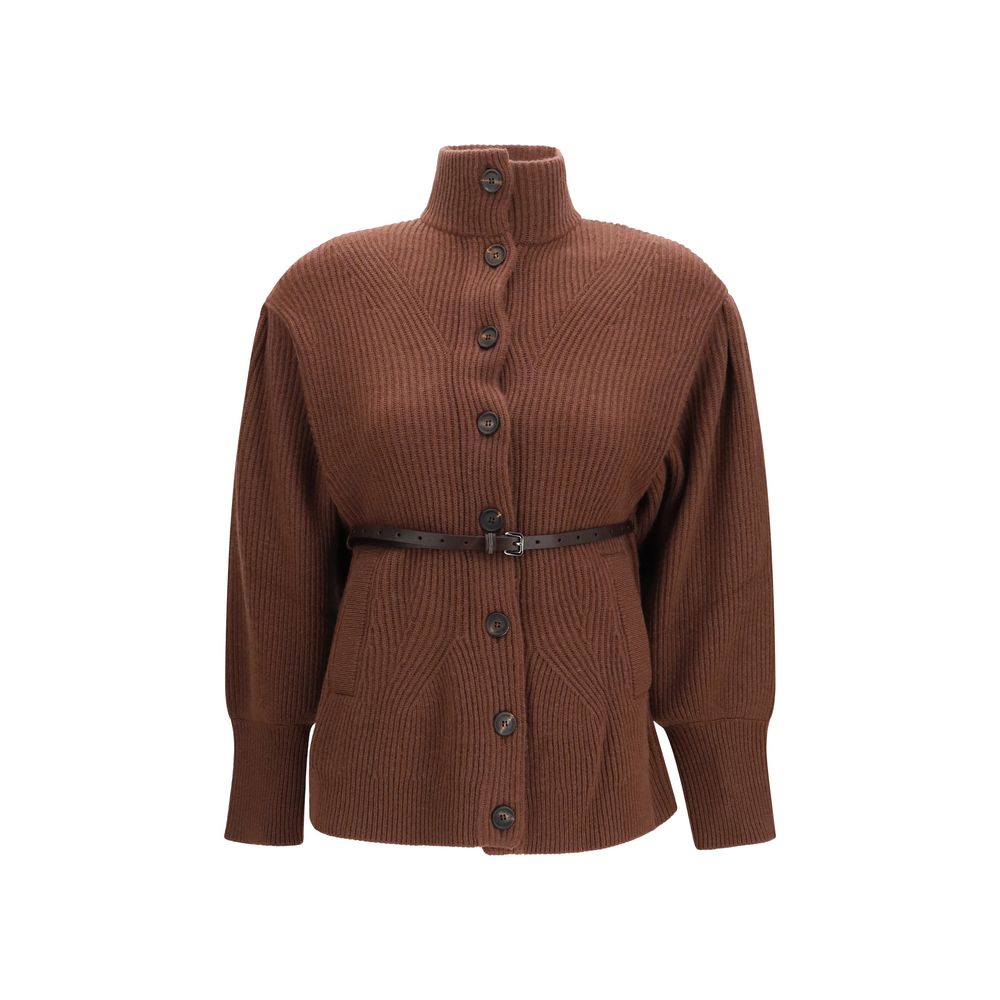Braune Strickjacke aus Wolle