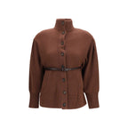 Braune Strickjacke aus Wolle