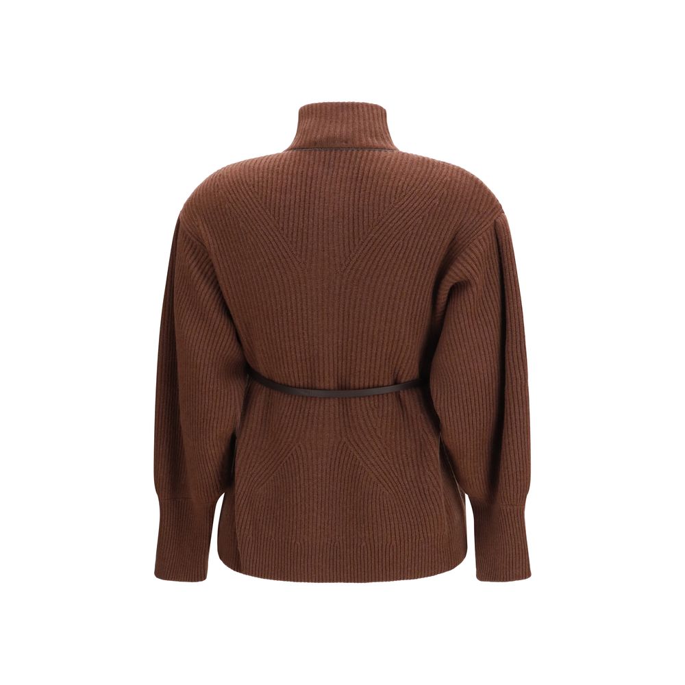 Braune Strickjacke aus Wolle