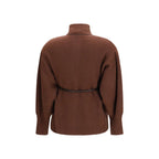 Braune Strickjacke aus Wolle